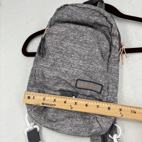 Adidas Convertible Crossbody Backpack Sling Bag Gray Zip Pockets - Picture 11 of 11